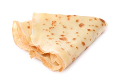 Photo of One delicious folded crepe isolated on white