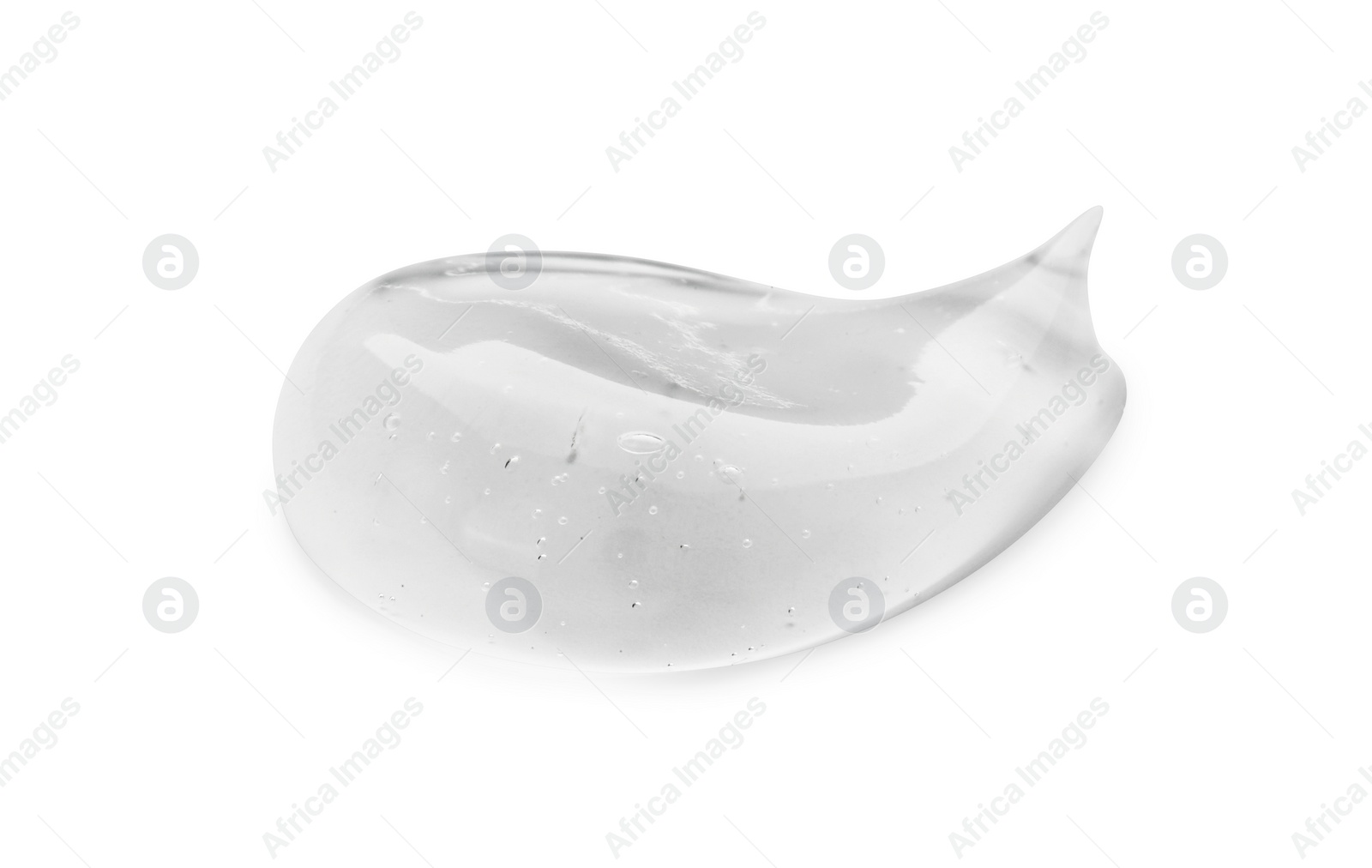 Photo of Sample of clear cosmetic gel isolated on white, top view