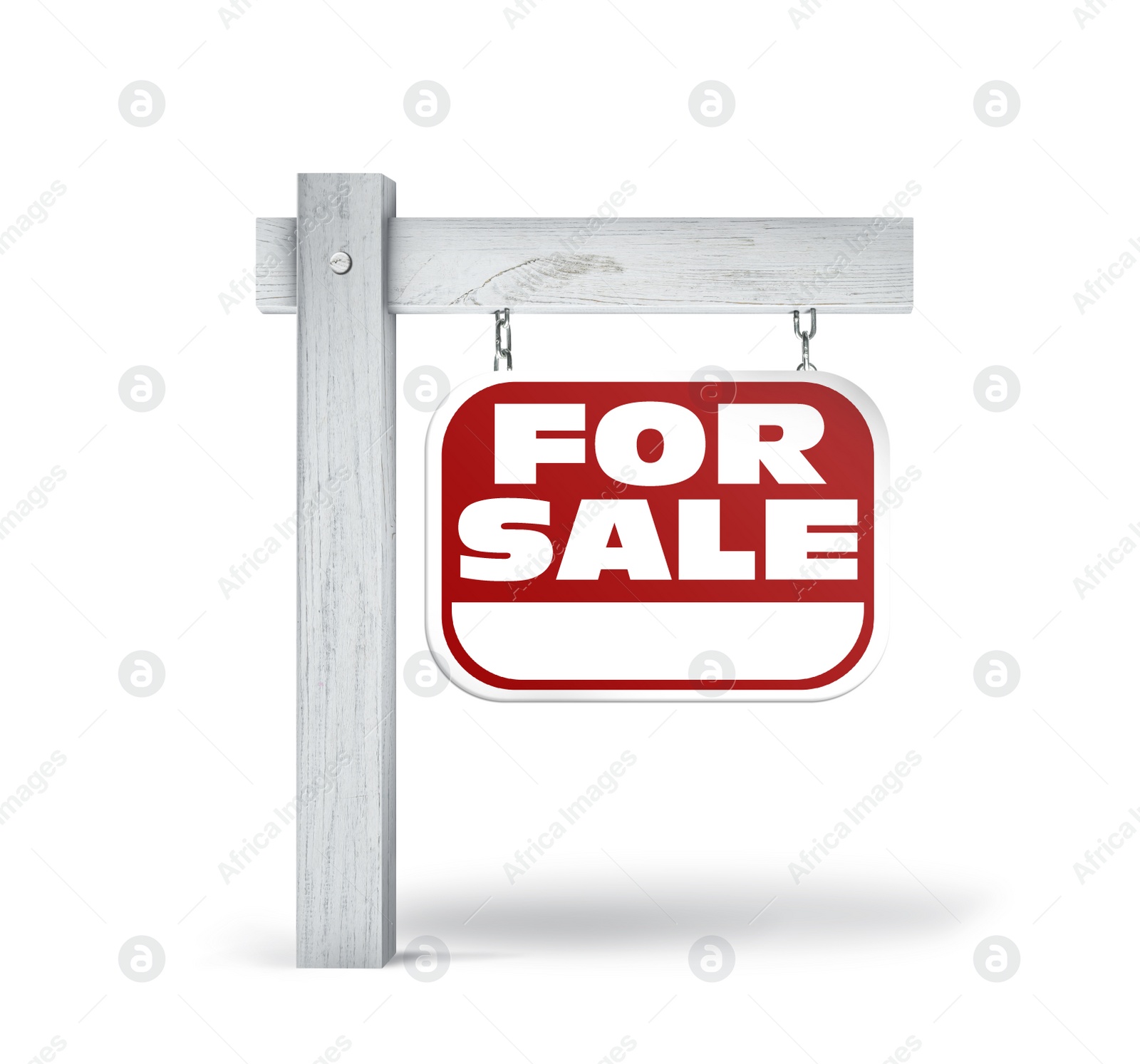 Image of Real estate sign with phrase FOR SALE on white background