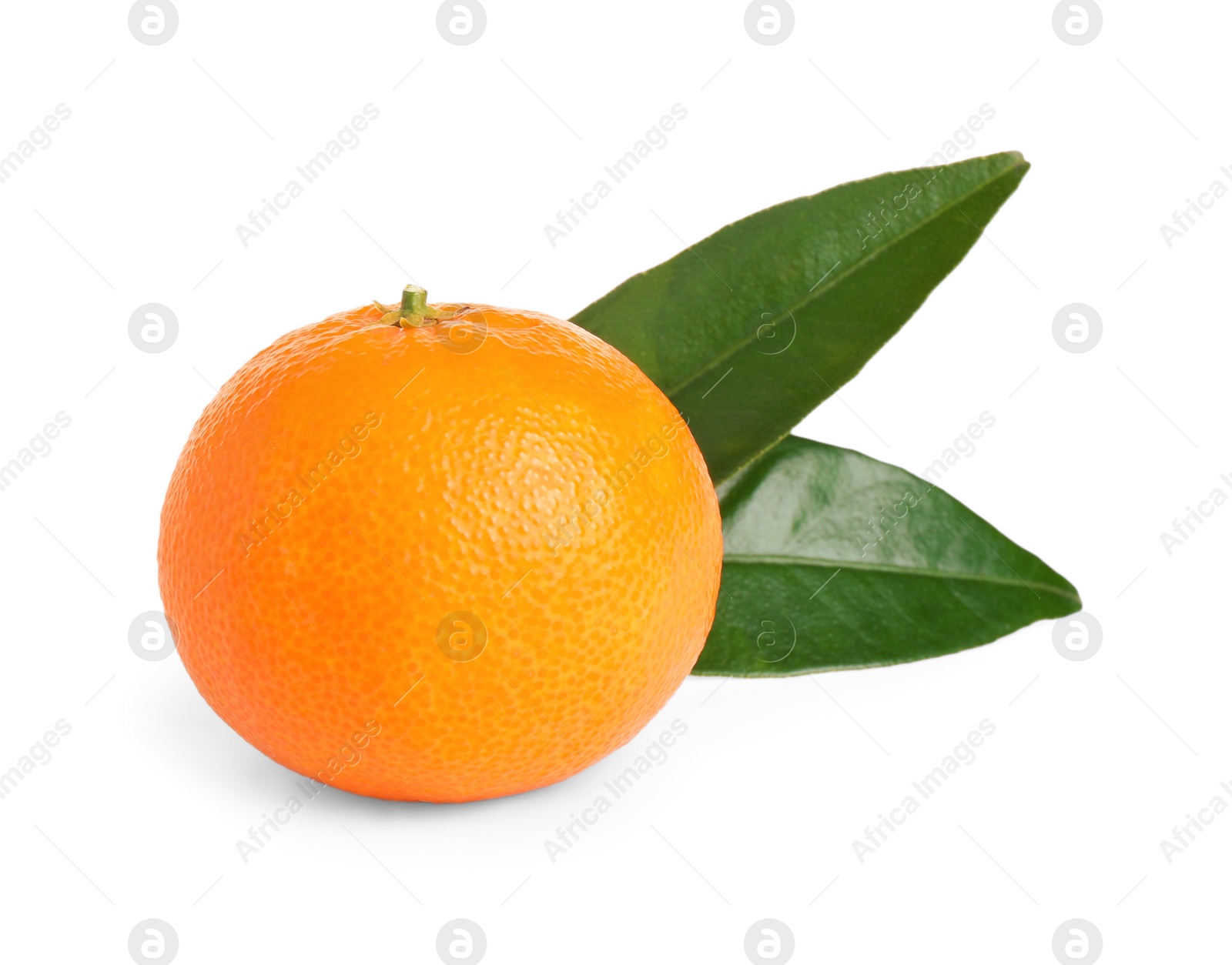 Photo of Fresh ripe juicy tangerine isolated on white