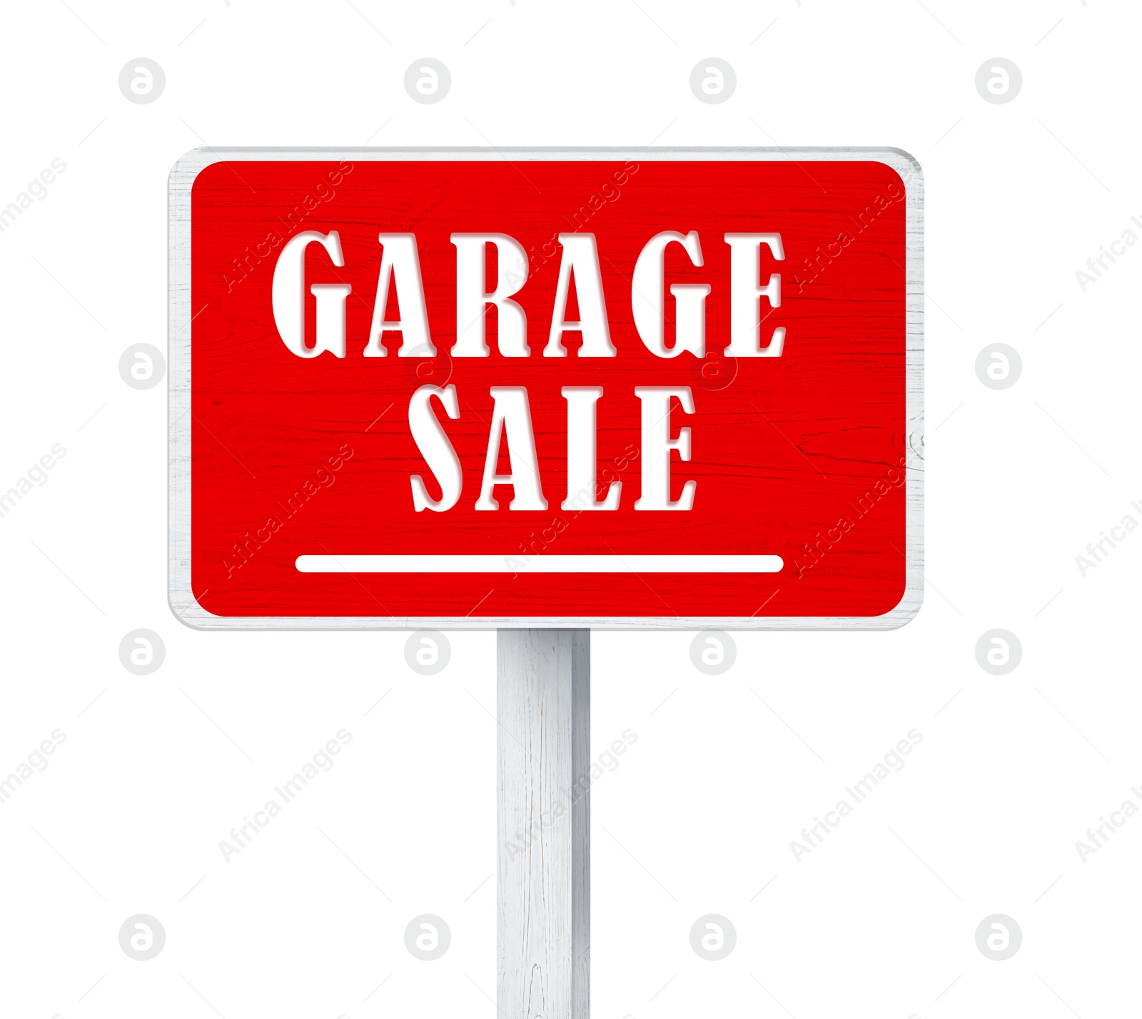 Image of Sign with phrase GARAGE SALE on white background