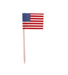 Photo of Small paper flag of USA isolated on white