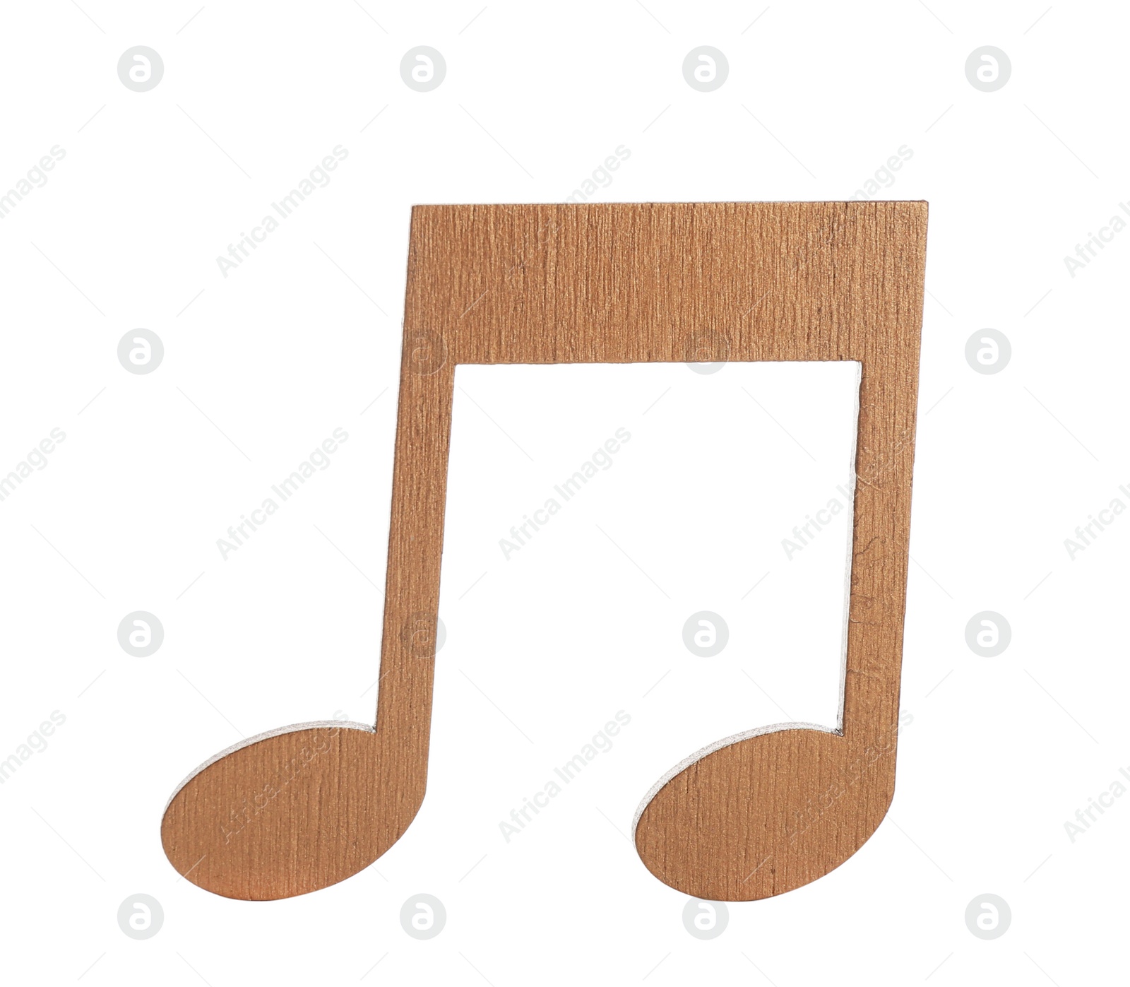 Photo of Brown wooden music note isolated on white