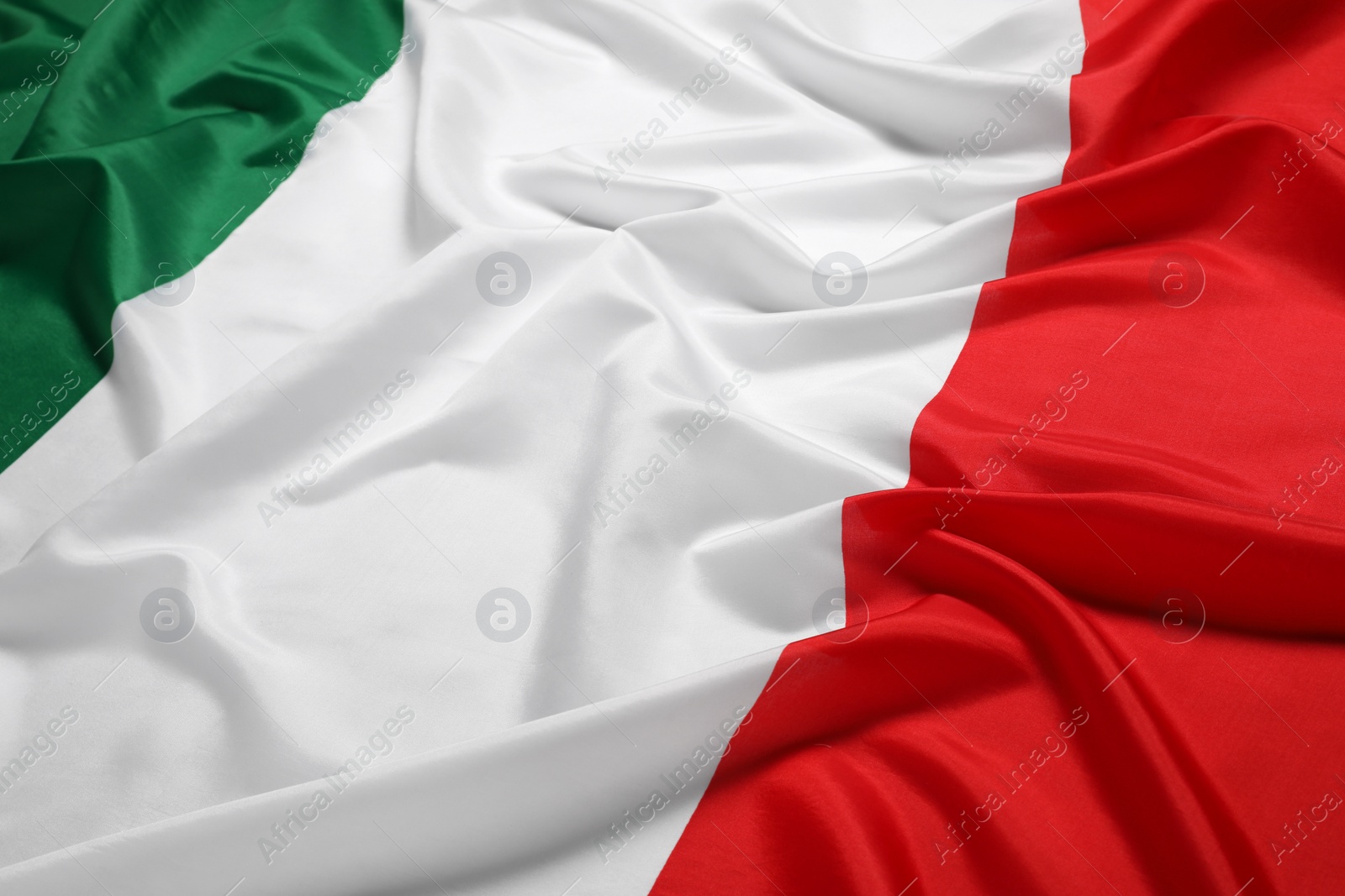 Photo of Flag of Italy as background, closeup. National symbol