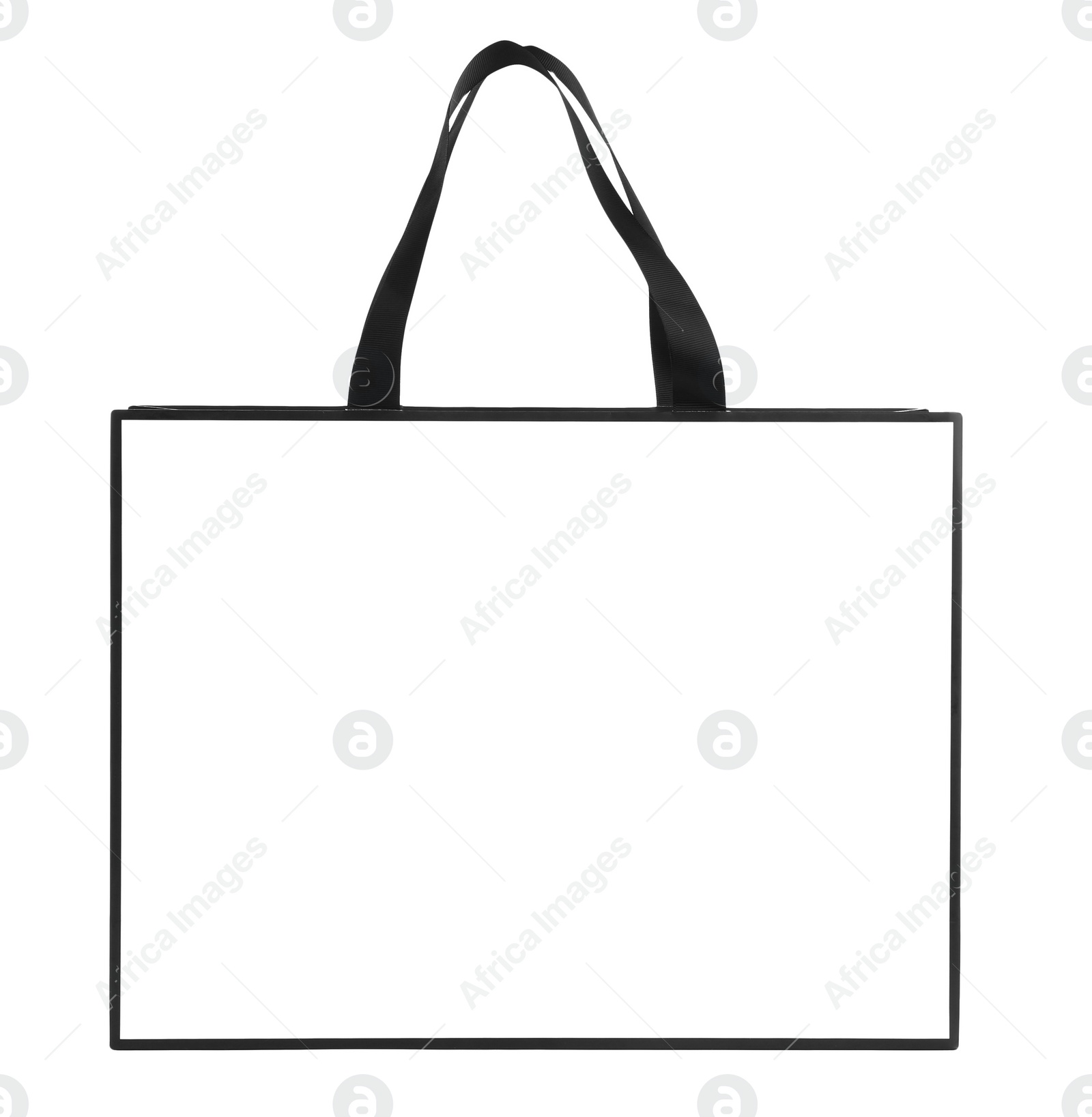 Photo of One paper bag isolated on white. Mockup for design