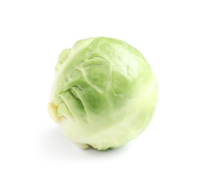 Photo of Fresh tasty Brussels sprout on white background