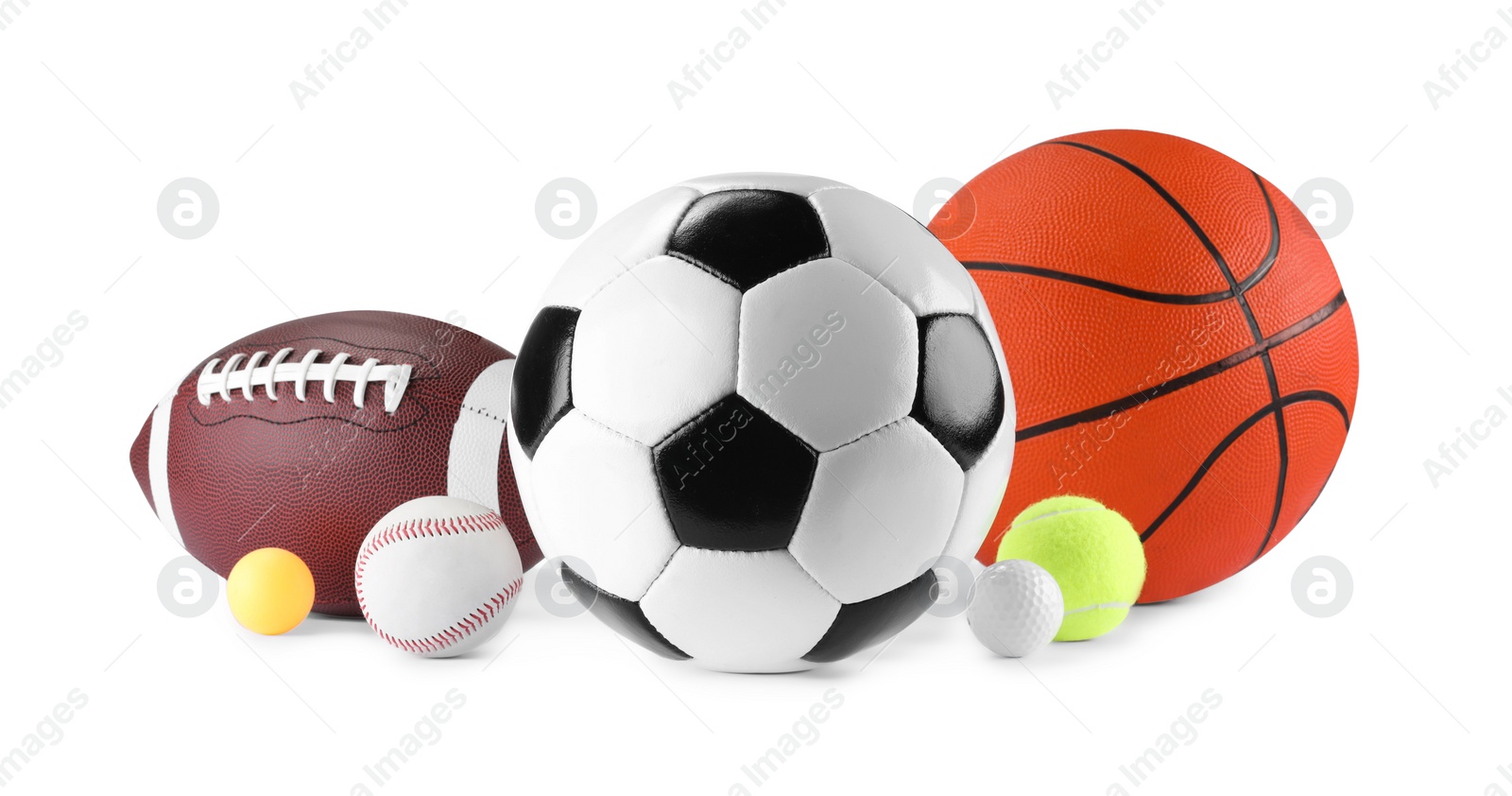 Photo of Many different sports balls isolated on white