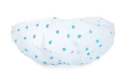 Waterproof shower cap with pattern isolated on white