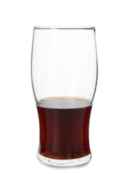 Photo of Half full glass of beer isolated on white