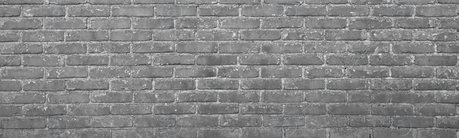 Image of Texture of light grey color brick wall as background, banner design