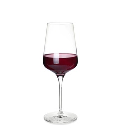 Glass of red wine isolated on white