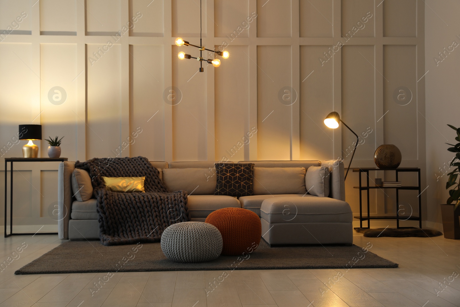 Photo of Stylish living room interior with comfortable furniture