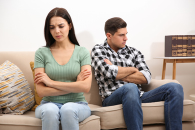 Couple with problems in relationship at home