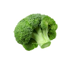 Fresh raw green broccoli isolated on white