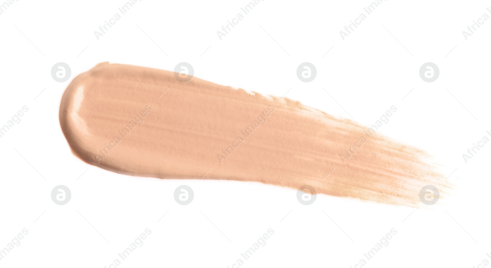 Photo of Smear of liquid skin foundation isolated on white, top view