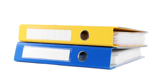 Two bright office folders isolated on white