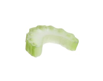 Photo of Piece of fresh ripe celery isolated on white