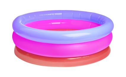 Image of Colorful inflatable rubber pool on white background