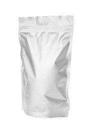 Photo of One resealable foil package isolated on white