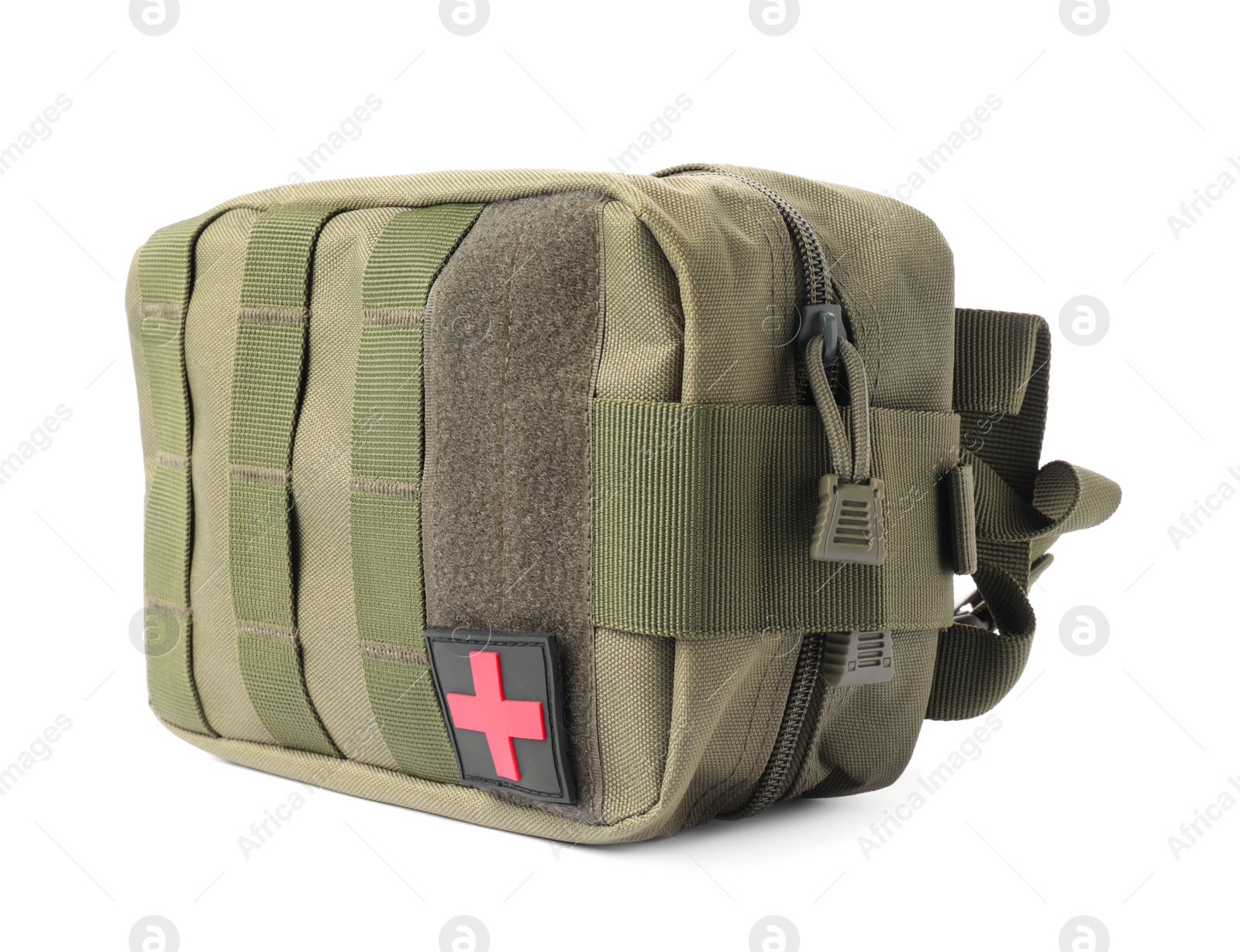 Photo of Military first aid kit isolated on white