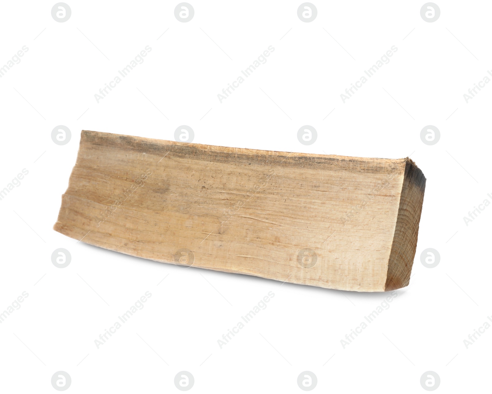 Photo of Cut firewood on white background. Heating in winter