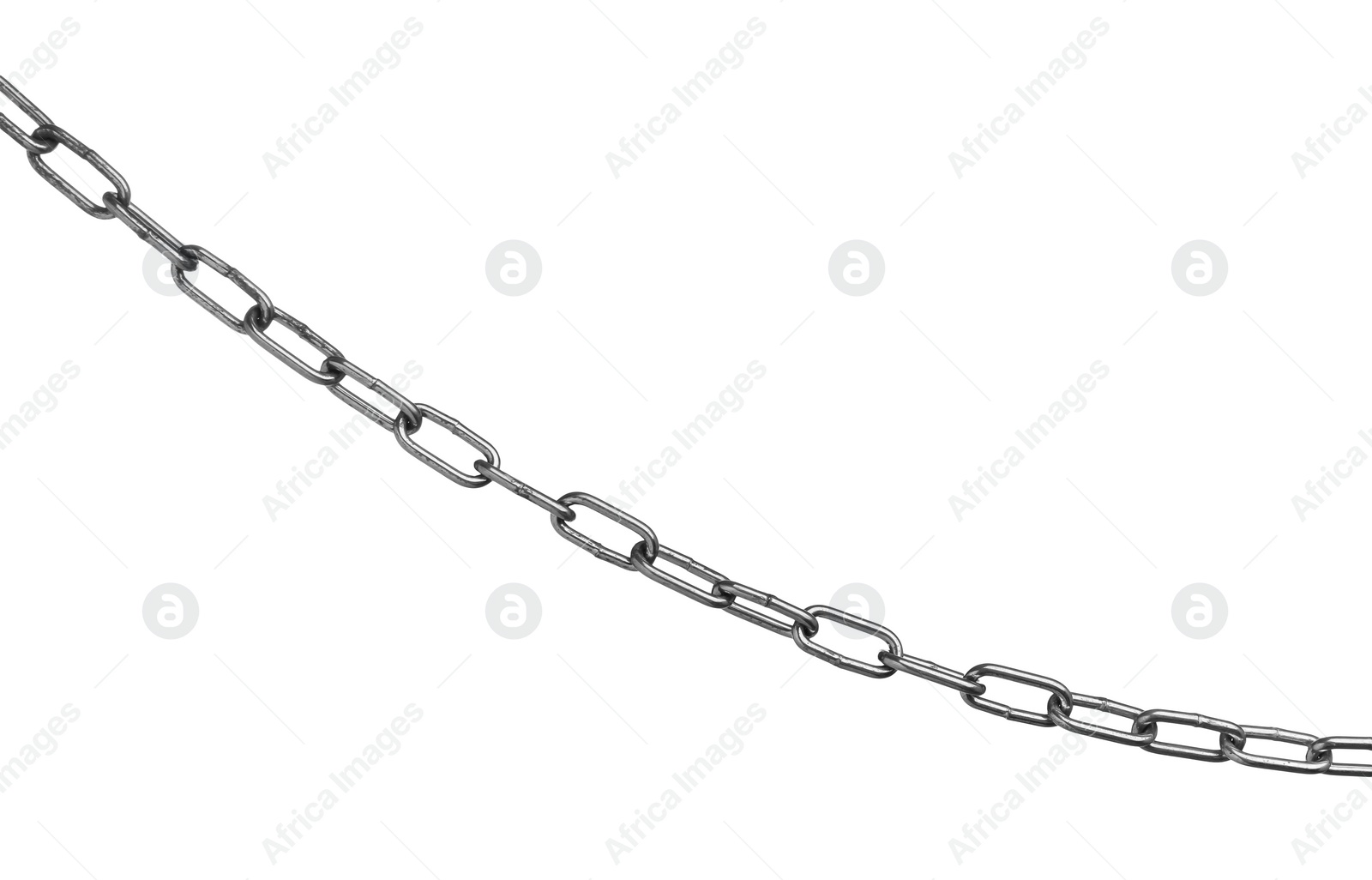 Photo of One common metal chain isolated on white