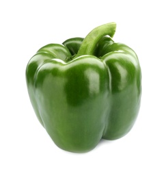 Photo of Ripe green bell pepper on white background