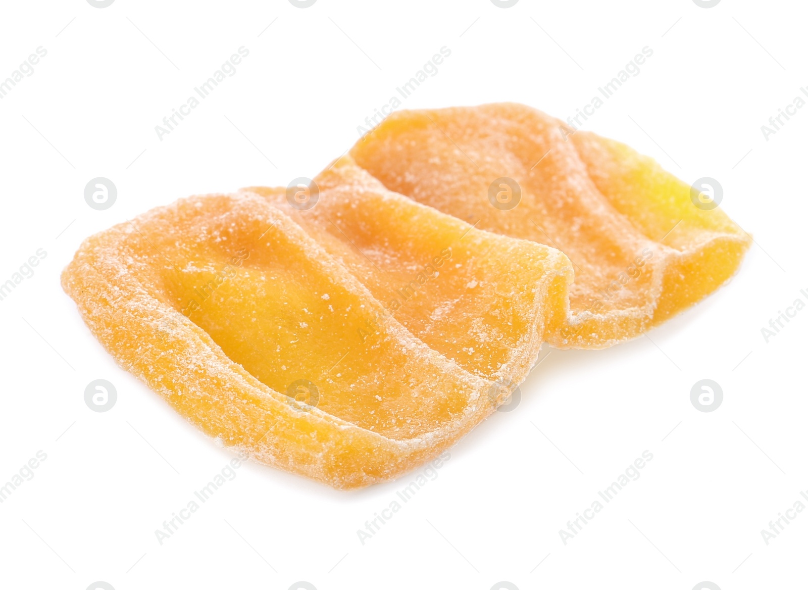 Photo of Sweet dried jackfruit slice isolated on white