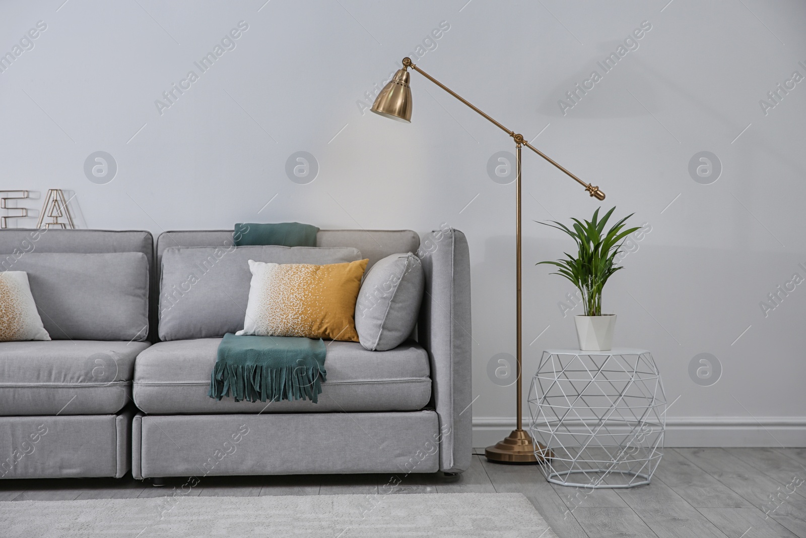 Photo of Modern living room interior with comfortable sofa