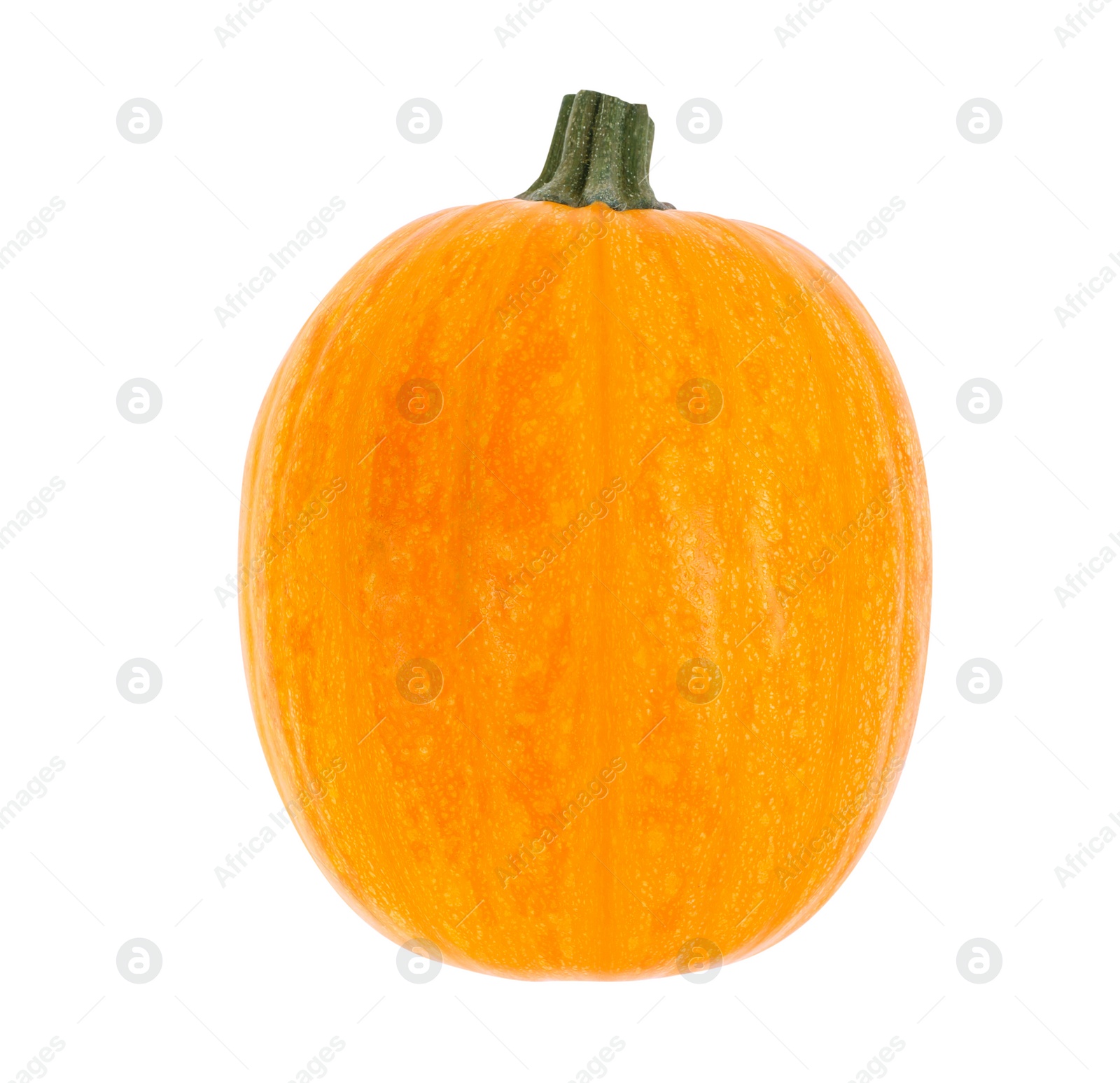 Photo of Fresh ripe pumpkin isolated on white, top view