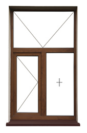 Image of Modern window with opening type lines on white background