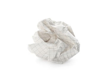 Photo of Crumpled sheet of notebook paper isolated on white
