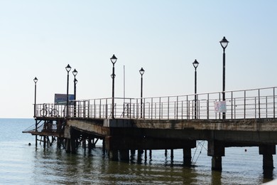 Beautiful view of pier and sea on sunny day