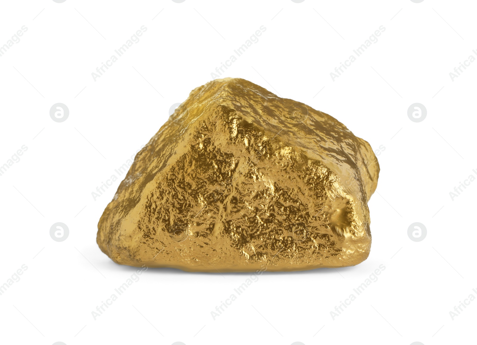 Photo of One beautiful gold nugget on white background