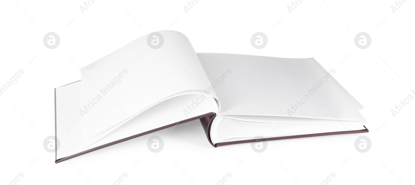 Photo of One open photo album isolated on white