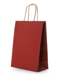 Blank red paper bag on white background. Space for design