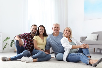 Photo of Happy family at home. Reunion of generations