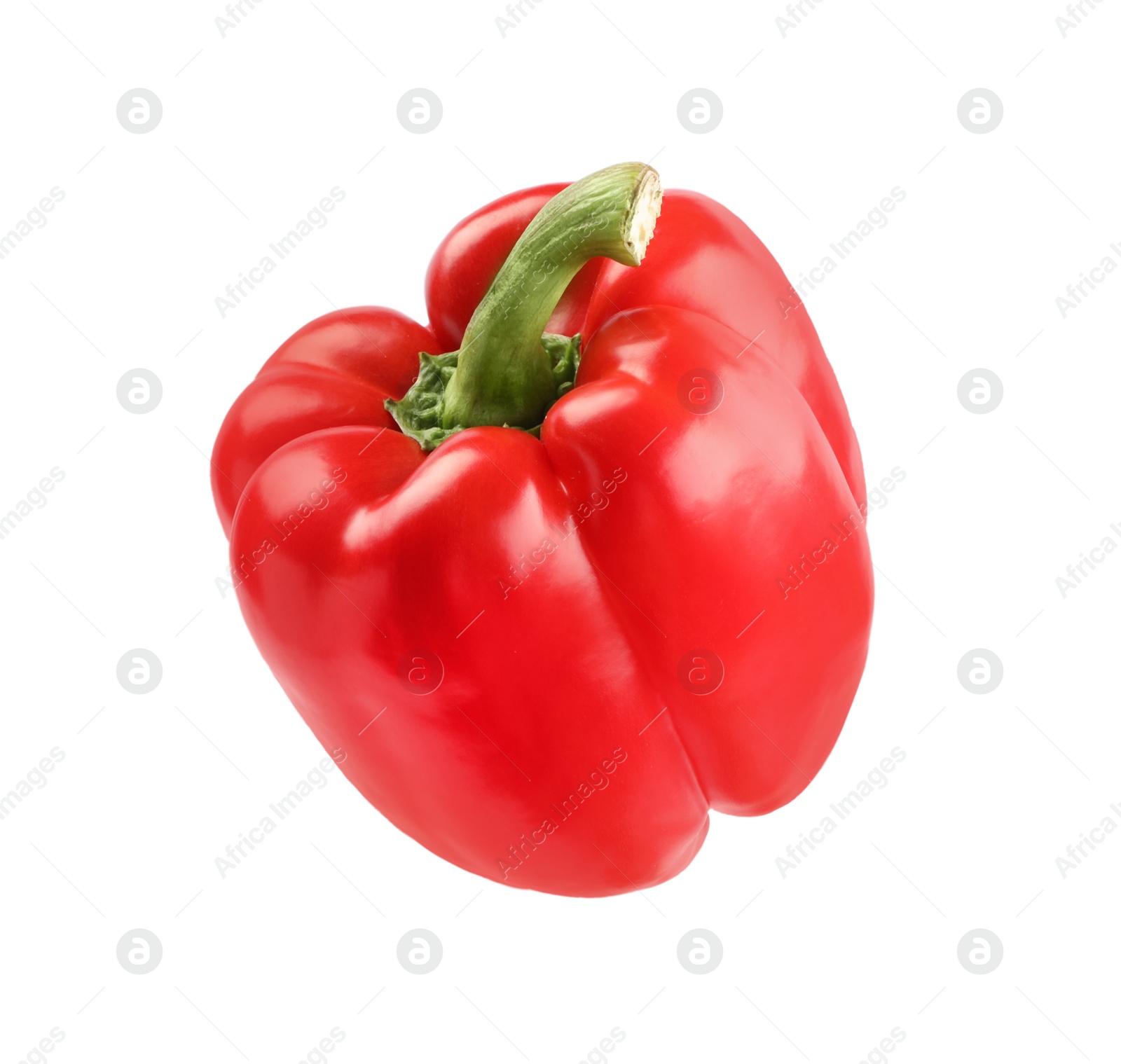 Photo of Ripe red bell pepper isolated on white