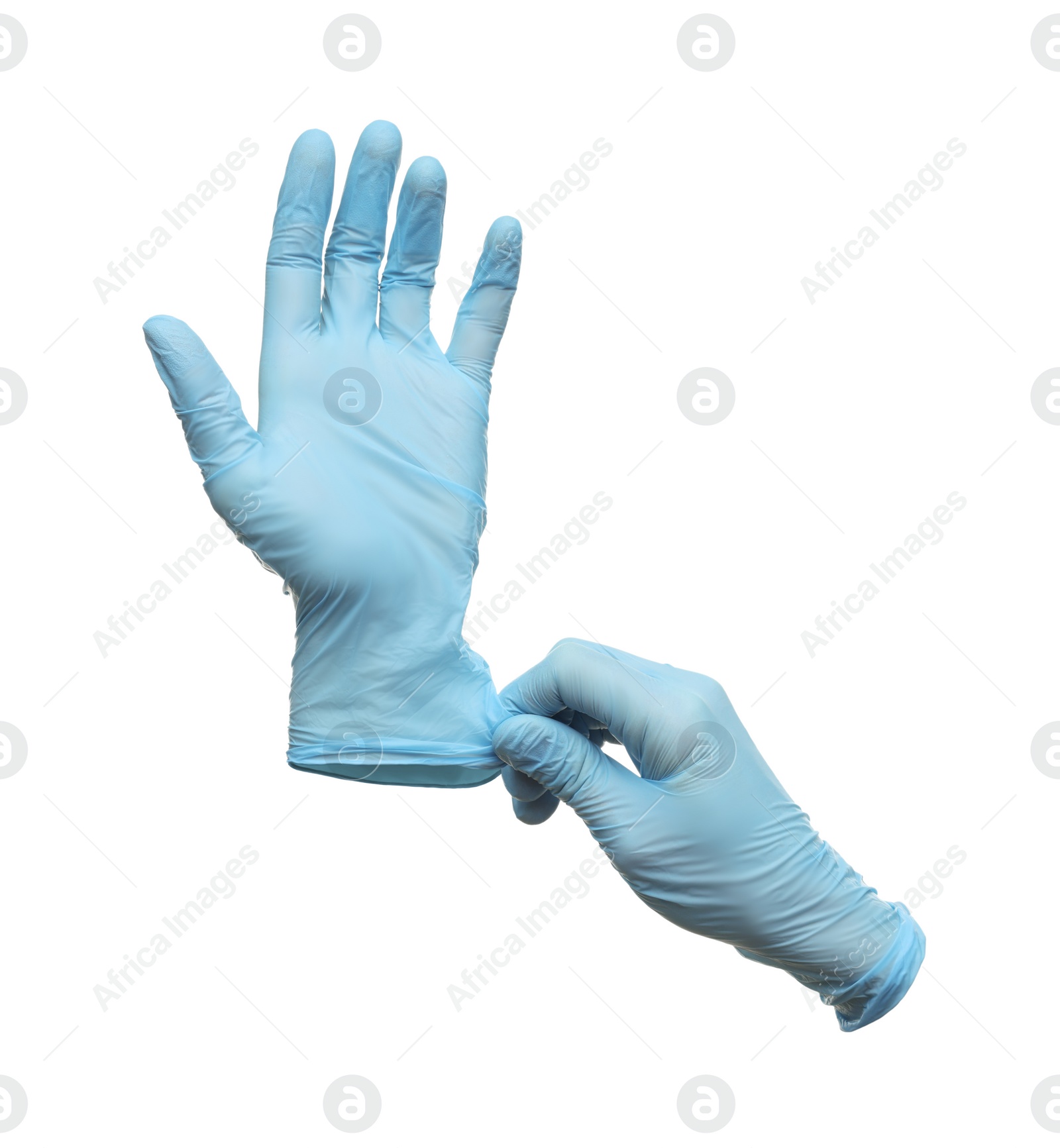 Image of Pair of medical gloves isolated on white