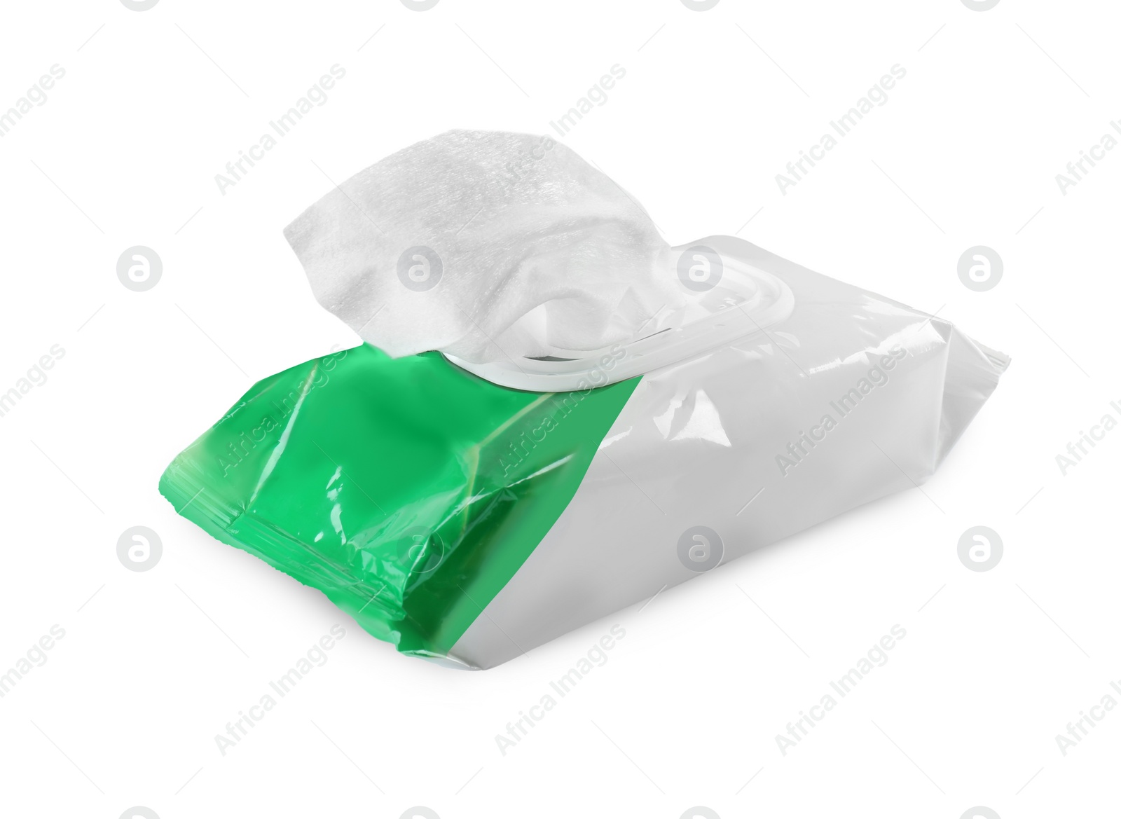 Image of Wet wipes flow pack isolated on white