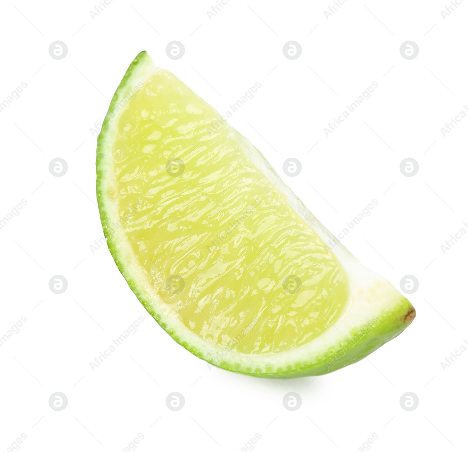 Photo of Slice of fresh green ripe lime isolated on white