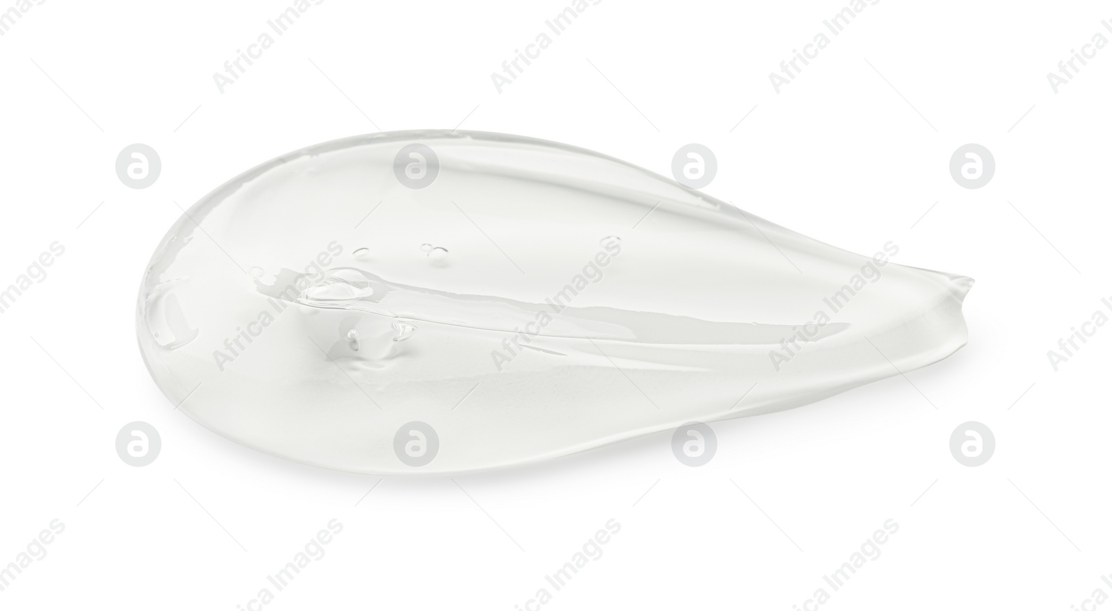 Photo of Sample of clear cosmetic gel on white background