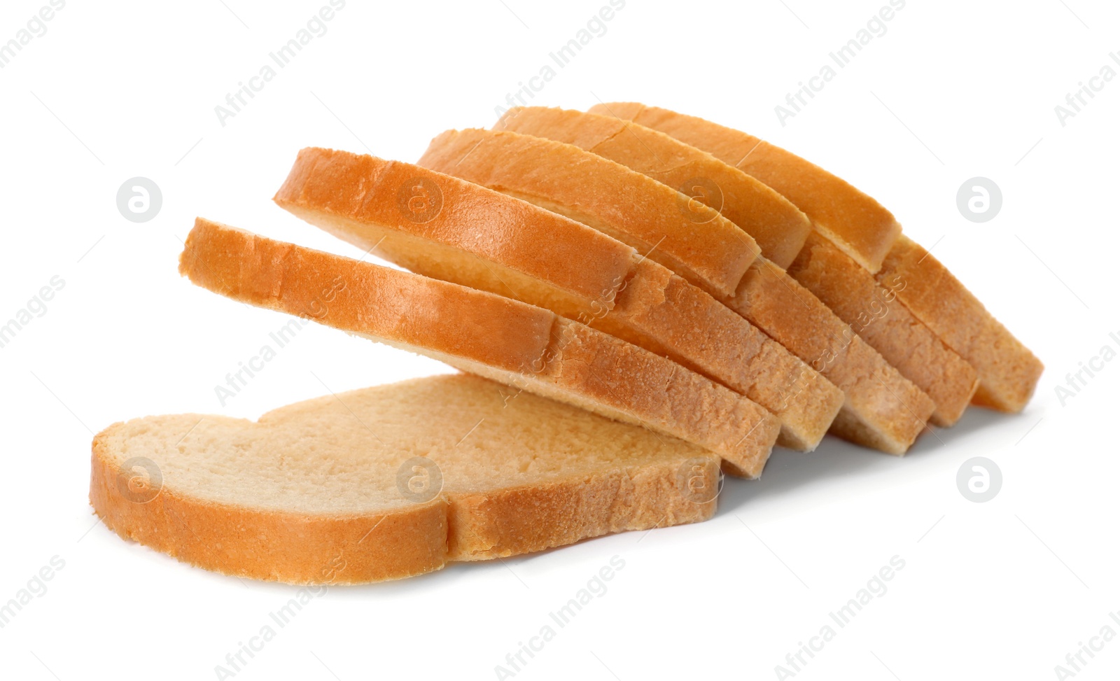 Photo of Slices of wheat bread isolated on white