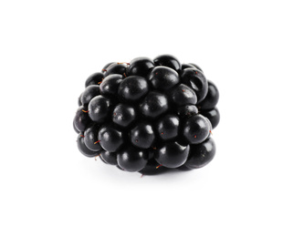Beautiful tasty ripe blackberry on white background