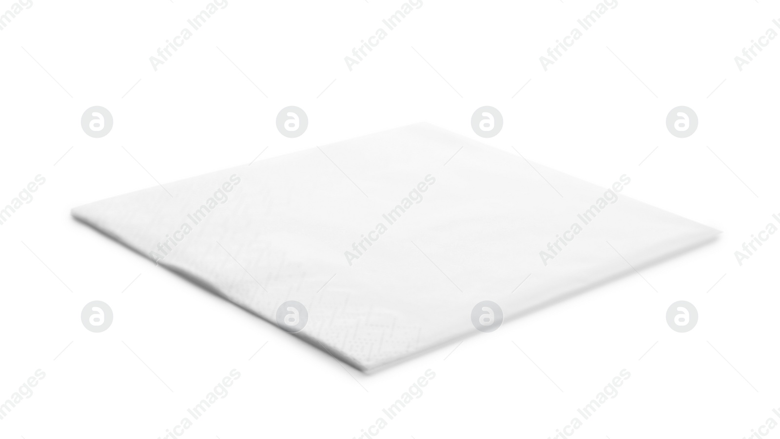 Photo of One clean paper napkin on white background