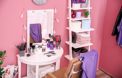 Photo of Hairdresser's workplace in salon