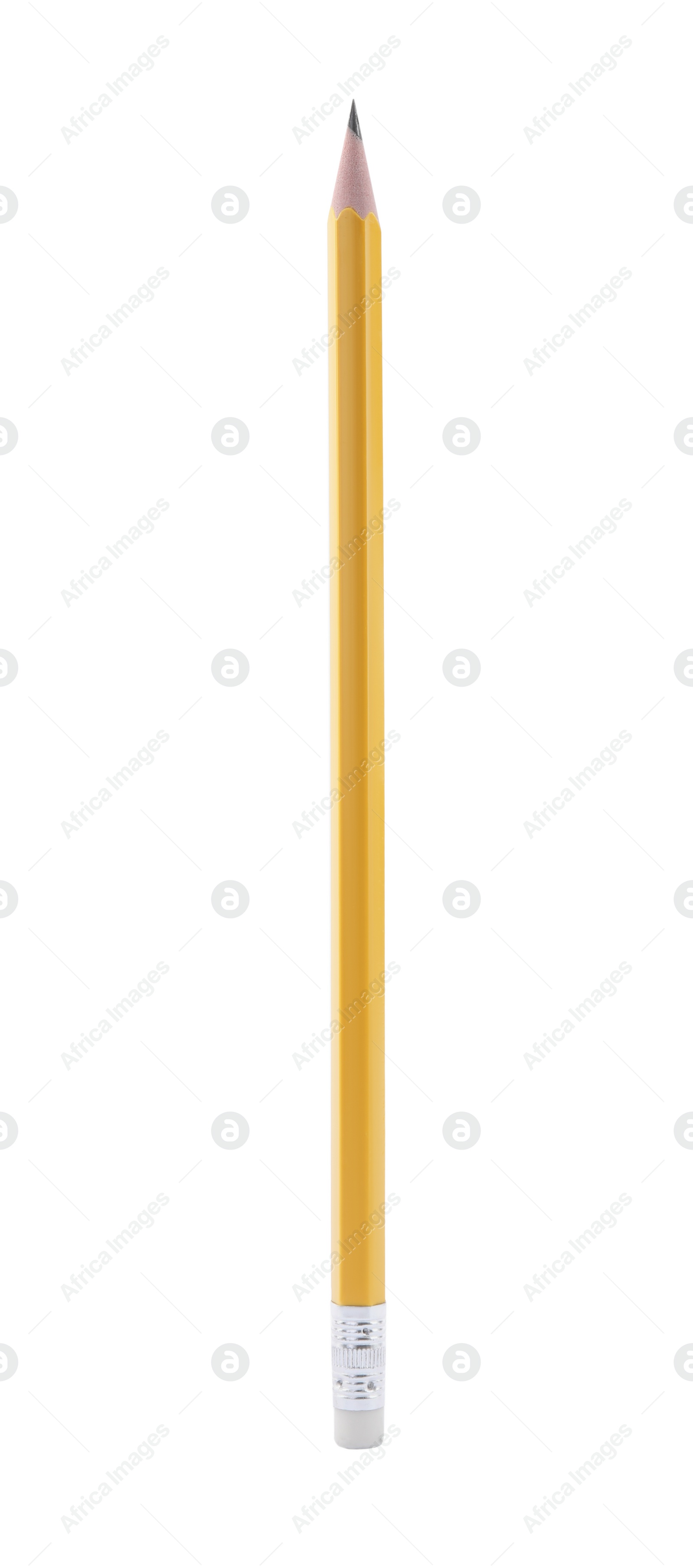 Photo of One sharp graphite pencil isolated on white