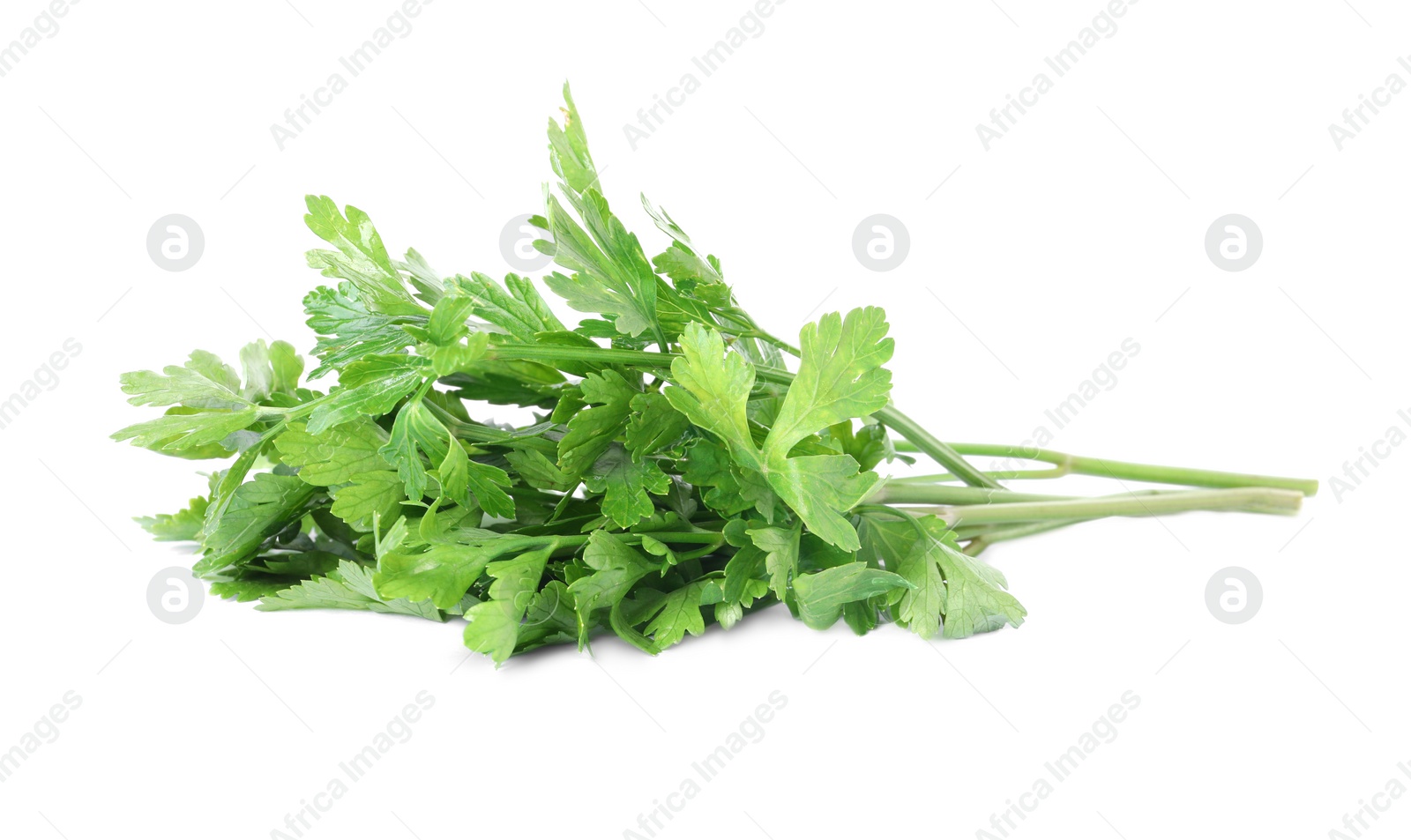 Heap of chopped parsley leaves isolated on white Photo of Heap of chopped parsley leaves isolated on white