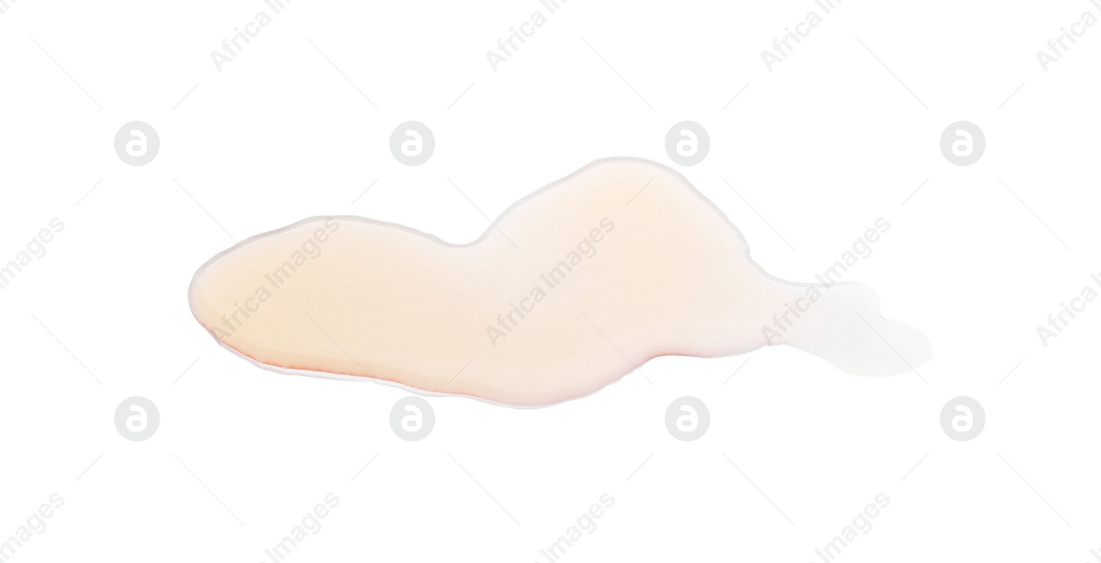 Photo of Puddle of aromatic liquid on white background