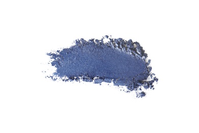 Photo of Crushed eye shadow on white background. Professional makeup products